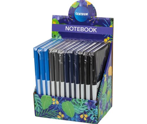 Kaustik raamatköites A5 jooneline kummikinnitusega CENTRUM 80 lehte, assortii värvid