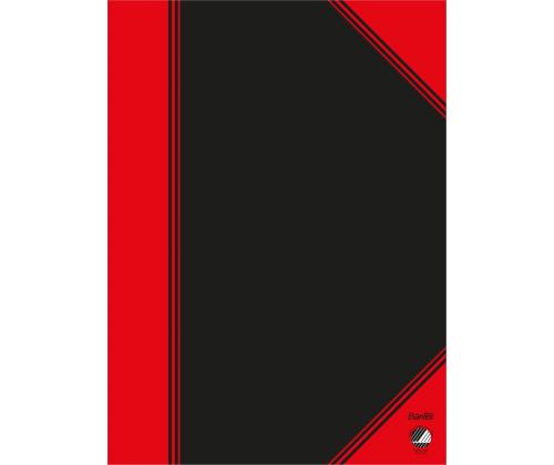 Kaustik raamatköites A5 ruuduline BANTEX Notes must/punane 96 lehte