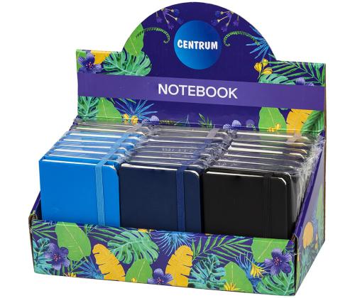 Kaustik raamatköites A7 jooneline kummikinnitusega CENTRUM 80 lehte, assortii värvid