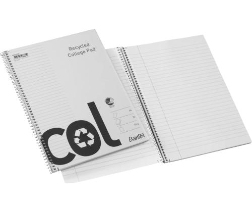 Kaustik spiraalköites A4+ jooneline Bantex College Recycled kartongkaaned 70 lehte