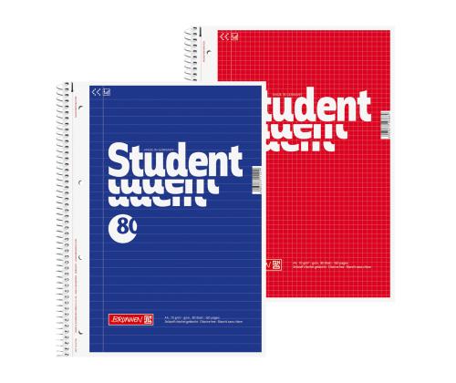 Kaustik spiraalköites A4 jooneline BRUNNEN Student perf.-ga kartongkaaned 80 lehte