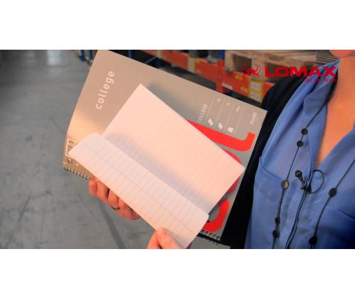 Kaustik spiraalköites A4+ ruuduline Bantex College Pad kartongkaaned 70 lehte