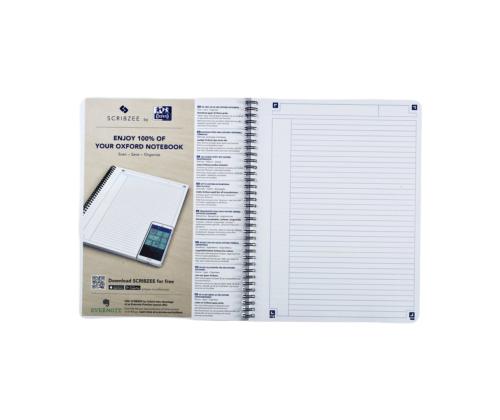 Kaustik spiraalköites A5+ jooneline OXFORD Touch kartongkaaned punane 70 lehte