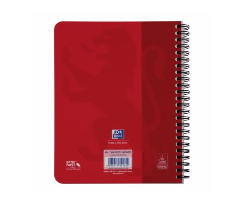 Kaustik spiraalköites A5+ jooneline OXFORD Touch kartongkaaned punane 70 lehte