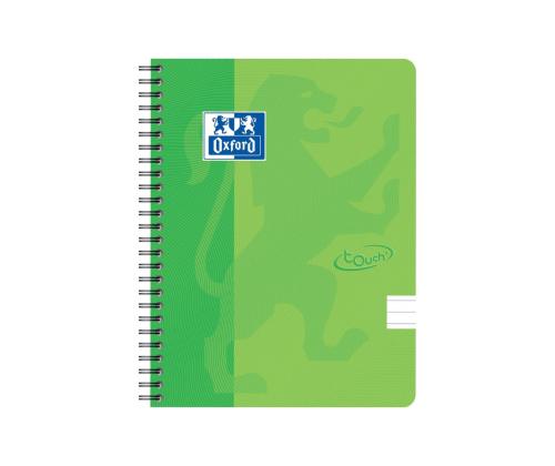 Kaustik spiraalköites A5+ jooneline OXFORD Touch kartongkaaned roheline 70 lehte