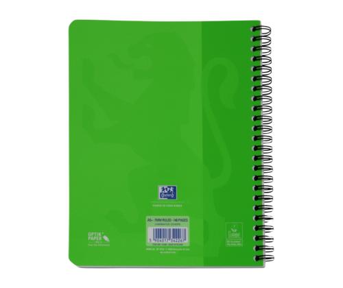 Kaustik spiraalköites A5+ jooneline OXFORD Touch kartongkaaned roheline 70 lehte