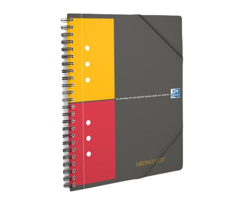 Kaustik spiraalköites A5+ ruuduline OXFORD Meetingbook kummiga plastkaaned 80 lehte