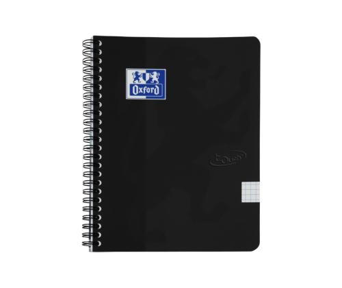Kaustik spiraalköites A5+ ruuduline OXFORD Touch kartongkaaned must 70 lehte