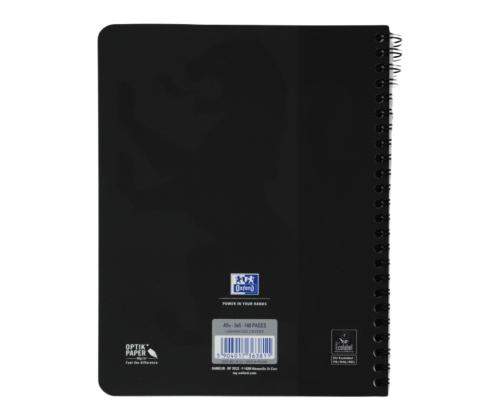 Kaustik spiraalköites A5+ ruuduline OXFORD Touch kartongkaaned must 70 lehte