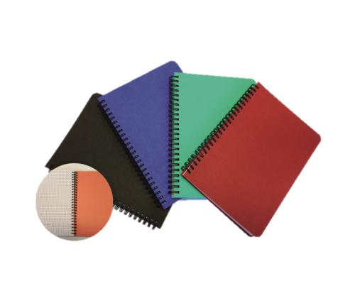 Kaustik spiraalköites A7 SMLT ruuduline kartongkaaned värvivalik 96 lehte