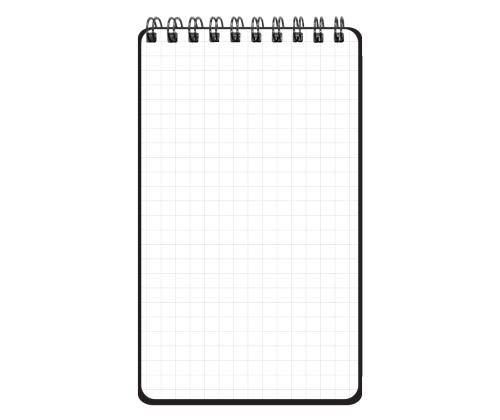 Kaustik spiraalköites ülevalt A6 MEMO ruuduline mustad kaaned