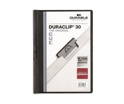 Kiilkaaned A4 DURABLE Duraclip 30-le lehele must
