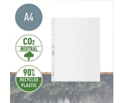 Kiletasku köidetav A4 LEITZ Recycle 100mic ülevalt avatud matt 25tk