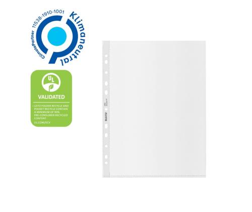 Kiletasku köidetav A4 LEITZ Recycle 100mic ülevalt avatud matt 25tk