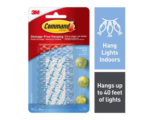 Kinnituskonksud 3M COMMAND 17026CLR 20tk pakis läbipaistvad