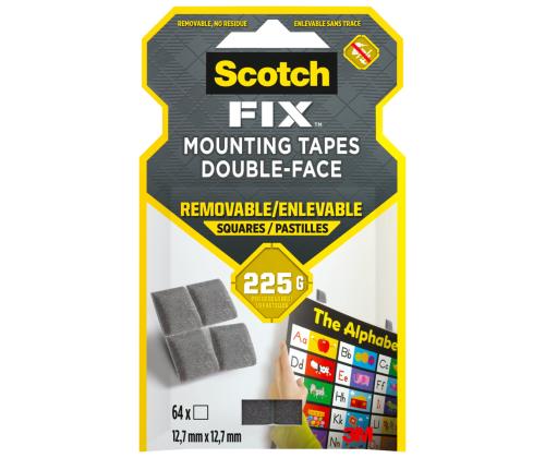 Kinnituspadjad kahepoolsed eemaldatavad SCOTCH 25,4x25,4mm