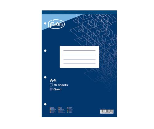Kirjaplokk liimköites A4 ruuduline augustusega 70 lehte FOROFIS
