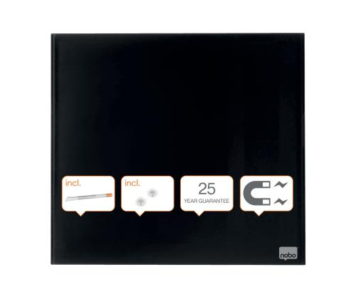 Klaastahvel-magnettahvel NOBO Impression Pro Sq.Tiles 300x300mm, must	