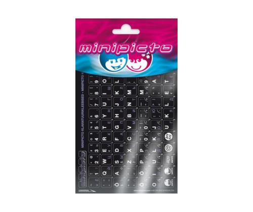 Klaviatuurikleebis EST+RUS must põhivalge sinine sümbol