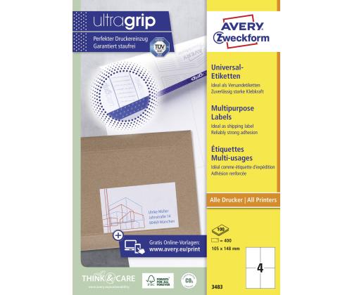 Kleebisetikett AVERY Zweckform 105x148mm 100 lehte (3483)