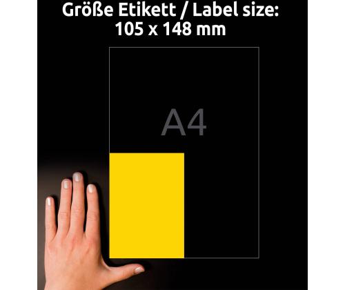 Kleebisetikett AVERY Zweckform 105x148mm 100 lehte kollane (3459)