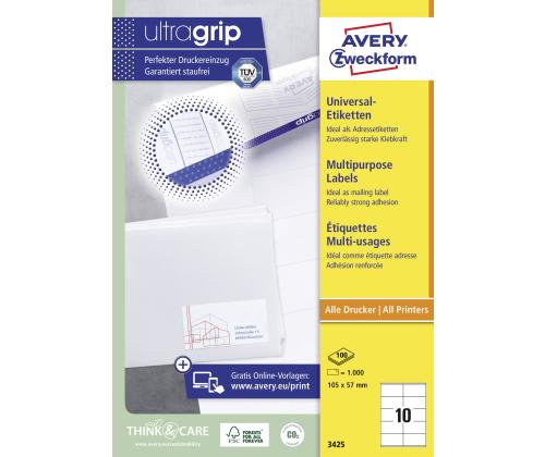 Kleebisetikett AVERY Zweckform 105x57mm 100 lehte (3425)