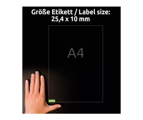 Kleebisetikett AVERY Zweckform 25,4x10mm 20 lehte eemaldatav roheline (L6049-20)