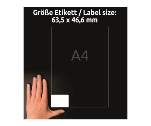Kleebisetikett AVERY Zweckform 63,5x46,6mm 25 lehte eemaldatav (L6025REV-25)