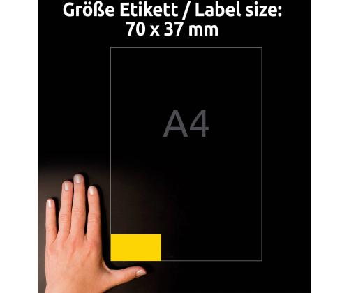 Kleebisetikett AVERY Zweckform 70x37mm 100 lehte kollane (3451)