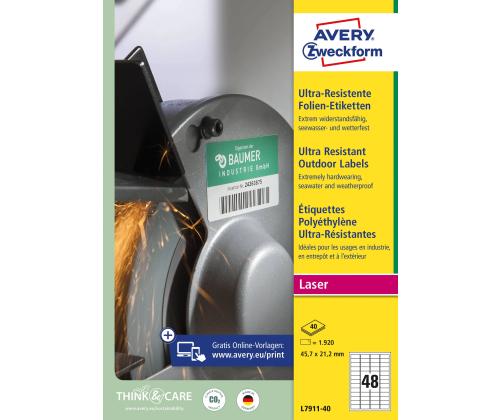Kleebisetikett AVERY Zweckform 99,1 x 67,7mm 40 lehte ultra vastupidavad (L7914-40)