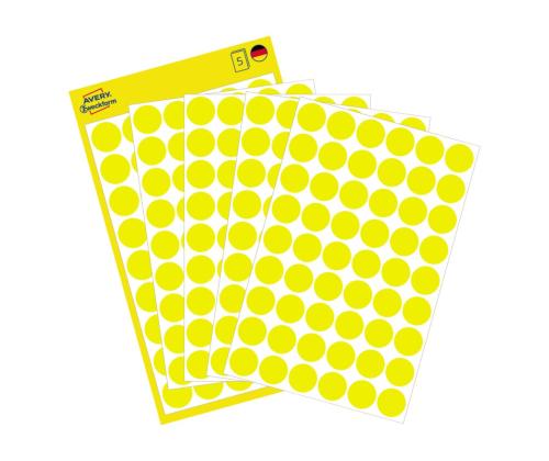 Kleebisetikett AVERY Zweckform Q12mm kollane 270tk (3144)