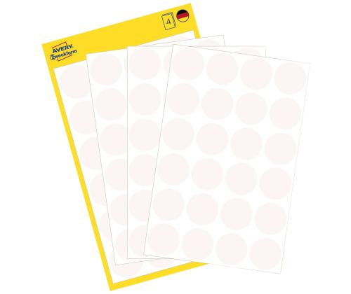 Kleebisetikett AVERY Zweckform Q18mm valged 96tk (3170)