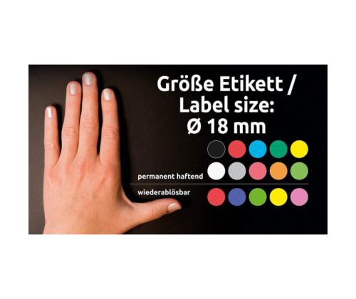 Kleebisetikett AVERY Zweckform Q18mm valged 96tk (3170)