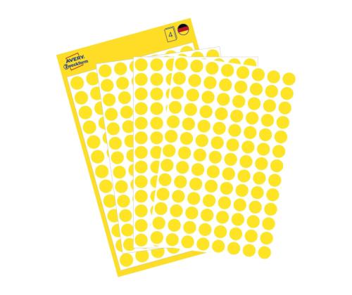 Kleebisetikett AVERY Zweckform Q8mm kollane 416 tk (3013)