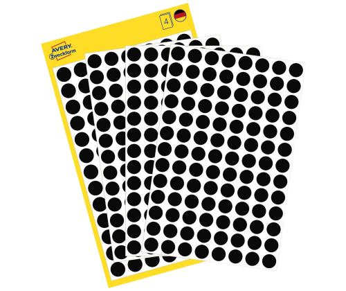 Kleebisetikett AVERY Zweckform Q8mm must 416 tk (3009)