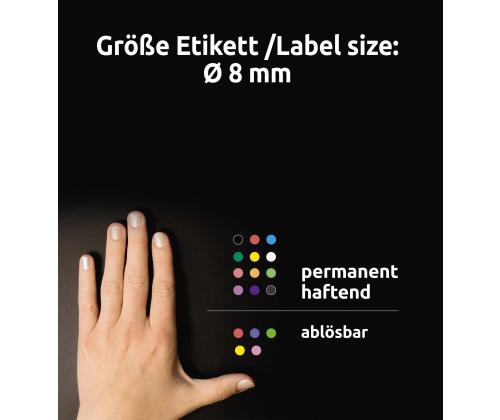 Kleebisetikett AVERY Zweckform Q8mm punane 416 tk (3010)