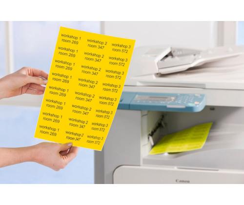 Kleebisetikett eemaldatav AVERY Zweckform 38x21,2mm 25 lehte pakis neoonkollane (L7651Y-25)