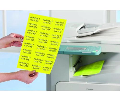 Kleebisetikett eemaldatav AVERY Zweckform 63,5x29,6mm 25 lehte pakis neoonkollane (L6004REV-25)