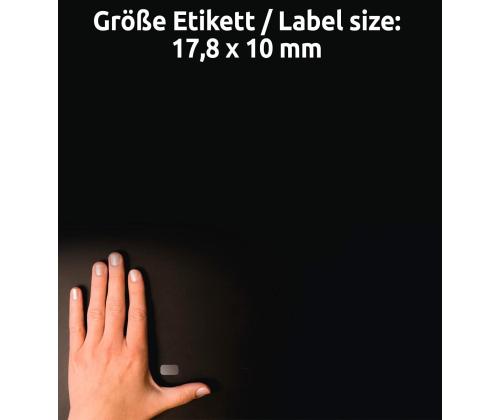 Kleebisetikett läbipaistvast polüesterkilest AVERY ZWECKFORM 17,8x10mm 25 lehte (L7785-25)