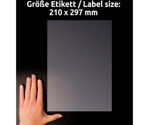 Kleebisetikett läbipaistvast polüesterkilest AVERY Zweckform 210x297mm 25 lehte (L7784-25)