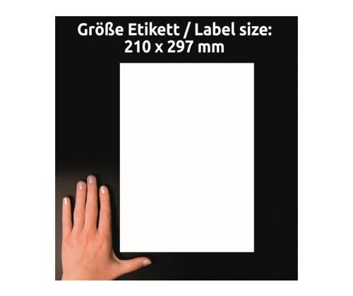 Kleebisetikett polüesterkilest ilmastikukindel AVERY Zweckform 210x297mm 20 lehte pakis (L4775-20)