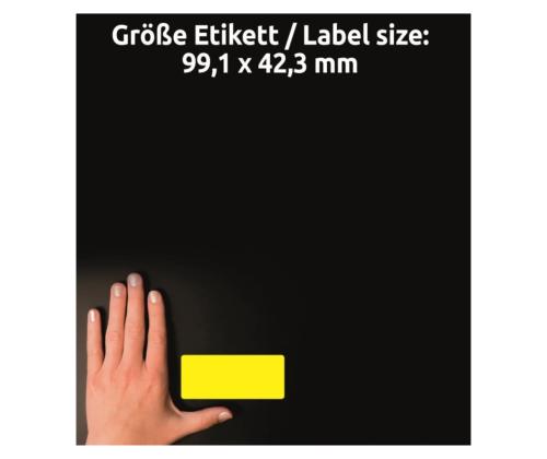 Kleebisetikett polüesterkilest ilmastikukindel AVERY Zweckform 99,1x42,3mm 20 lehte kollane (L6107-20)