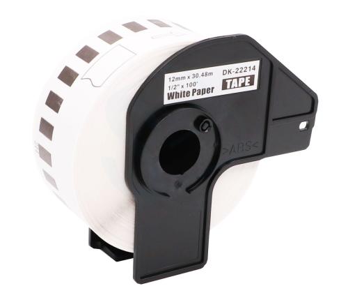 Kleepkirjalint BROTHER DK22214 paberteip 12mm x 30,48m valge termopaber