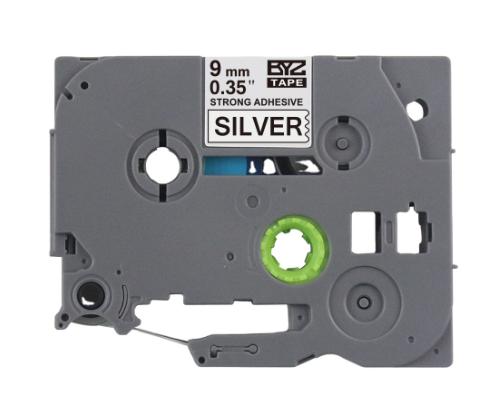 Kleepkirjalint BROTHER Strong TZE-S921 9mm must/hõbedal analoog