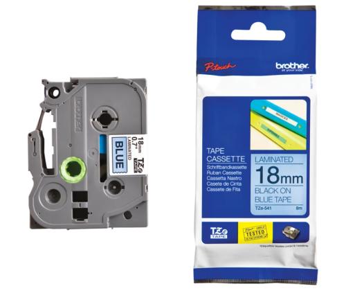 Kleepkirjalint Brother TZE-541 18mm must/sinisel