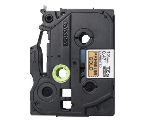 Kleepkirjalint BROTHER TZe-PR831 12mm sädelev kuldne/must tekst