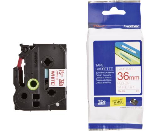 Kleepkirjalint BROTHER TZE262 36mm punane/valge
