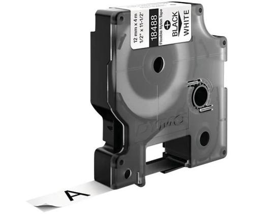 kleepkirjalint DYMO Rhino Nylon Flex 18488 12mm x 3,5m must/valgel