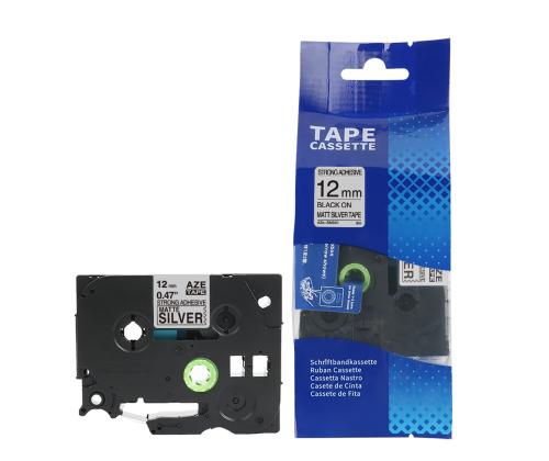 Kleepkirjalintmarkeerimislint BROTHER Strong Matt TZe-SM931 12mm musthõbedasel analoog