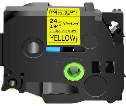 Kleepkirjalintmarkeerimislint BROTHER Strong TZE-S651 24mm mustkollasel analoog